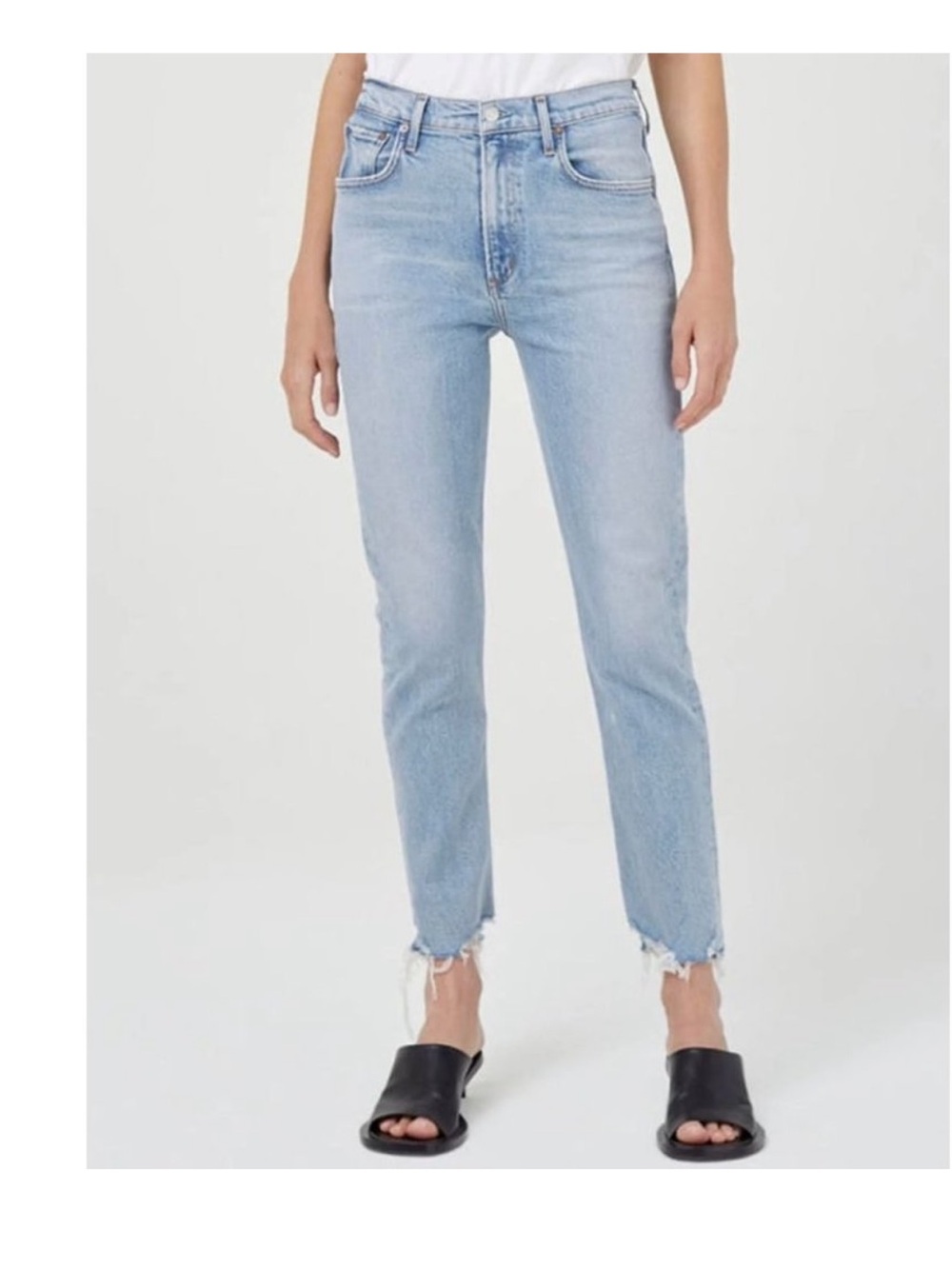Agolde Merrel Mid Rise Straight Jeans - Light Blue size 30